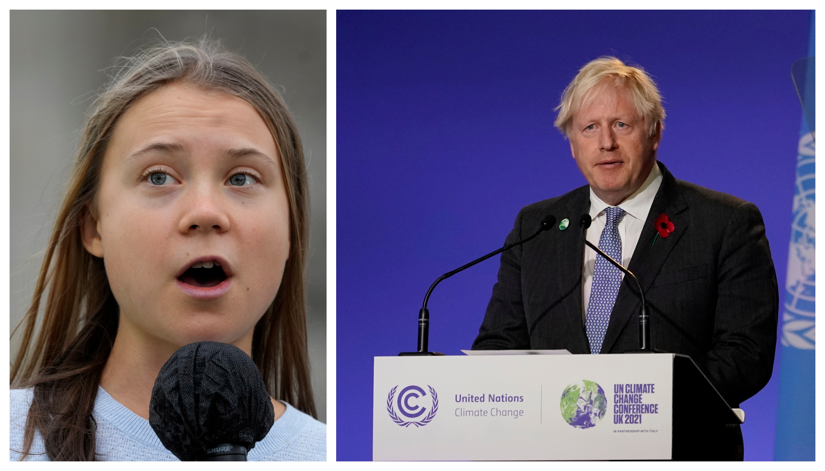 Storbritanniens premiärminister Boris Johnson citerade Greta Thunberg vid COP26.